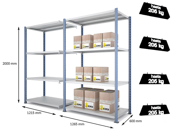 Estanterías metálicas para almacenar cajas